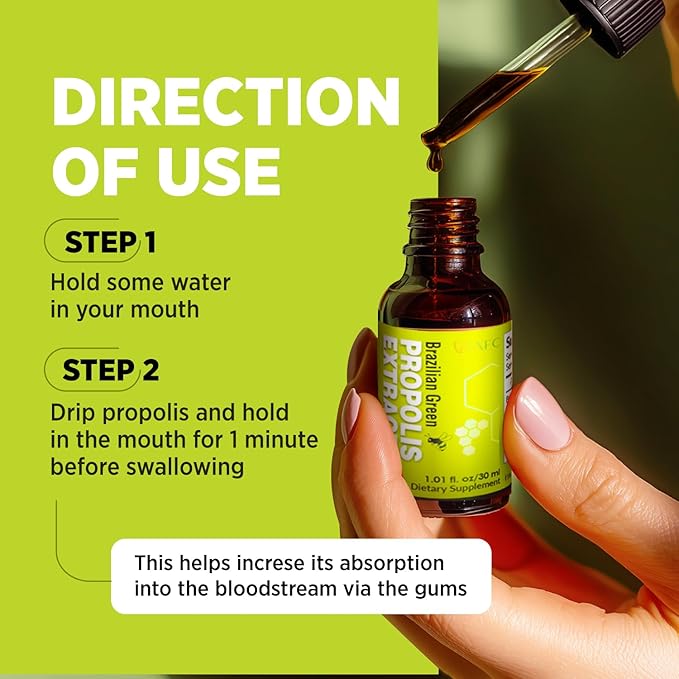 AFC Japan Brazilian Green Propolis Extract | Highest Artepilin C &amp Flavonoids for Antioxidant &amp Immune Support Pure Concentrated Liquid Extract Bee Propolis Tincture from Brazil (30ml/ 1Fl.Oz)