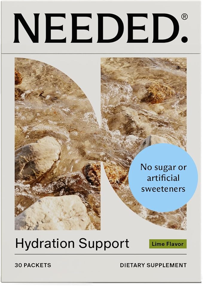 Needed. Hydration Support with Electrolytes &amp Trace Minerals – Electrolytes for Pregnancy &amp During Lactation - 30 Hydration Packets Lightly Sweetened with Hint of Lime