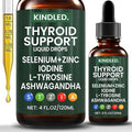 Kindled Thyroid Support Drops | Selenium Zinc Iodine L-Tyrosine Ashwagandha Liquid Drops Thyroid Bloom Support | Body Balance &amp Support - 4 FL.OZ (1)