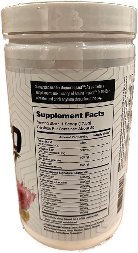 Amino Impact BCAA – EAA Enhanced Hydration Recovery &amp Endurance Keto Friendly Formula 7g BCAA’s – 3g EAA’s Plus 2g Glutamine |30 Serving (Watermelon Lemonade)