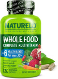 NATURELO Whole Food Multivitamin for Men 50+ - with Vitamins Minerals Organic Herbal Extracts - Vegan Vegetarian - for Energy Brain Heart and Eye Health - 120 Capsules