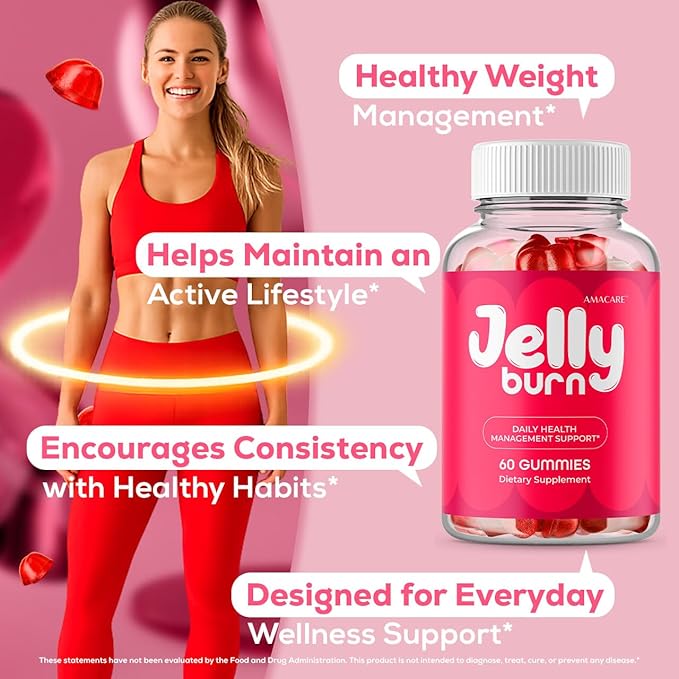 Jelly Burn Gummies – Advanced JellyBurn Gummy Premium Formula Daily JellyBurnGummies All Natural Maximum Strength Vitamin Support for Overall Health and Wellness 60 Gummies for 1 Month