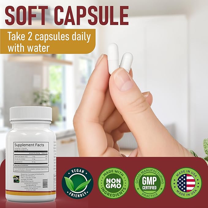 Shrink Spermidine Supplements Skin &amp Anti-Aging Support – 120 Vegan Caps 100% Natural Polyamine for Men and Women Overall Wellness – Non-GMO USA Made – with High Spermidine Zinc &amp Thiamin
