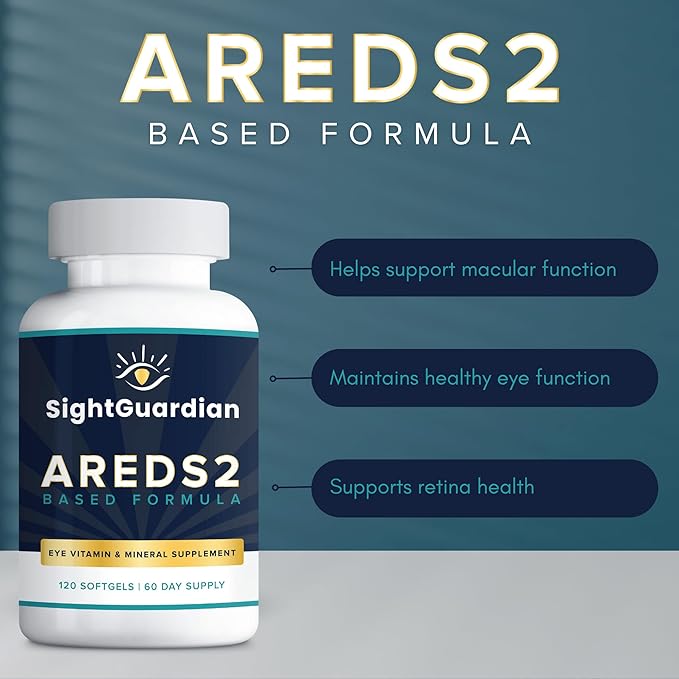 AREDS2 Based Eye Vitamin-Mineral Supplement (120 ct. 60 Day Supply) - AREDS2 Based Supplement for Eyes - Low Zinc Formula - Eye Vision Supplement and Vitamin