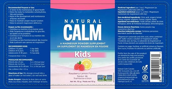 NATURAL VITALITY Magnesium Citrate Powder Kids Calm 113 GR