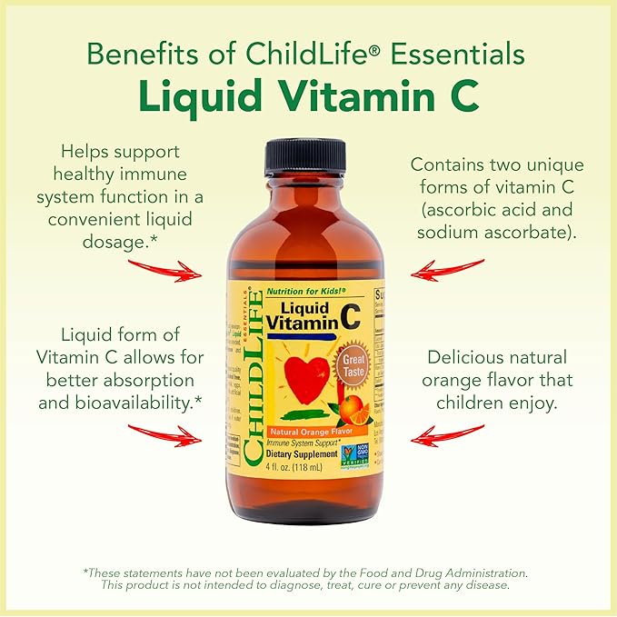 CHILDLIFE ESSENTIALS Immune Support 3-Pack - Liquid Vitamin C First Defense and Zinc - Immune Boosting Supplements for Infants Toddlers and Kids