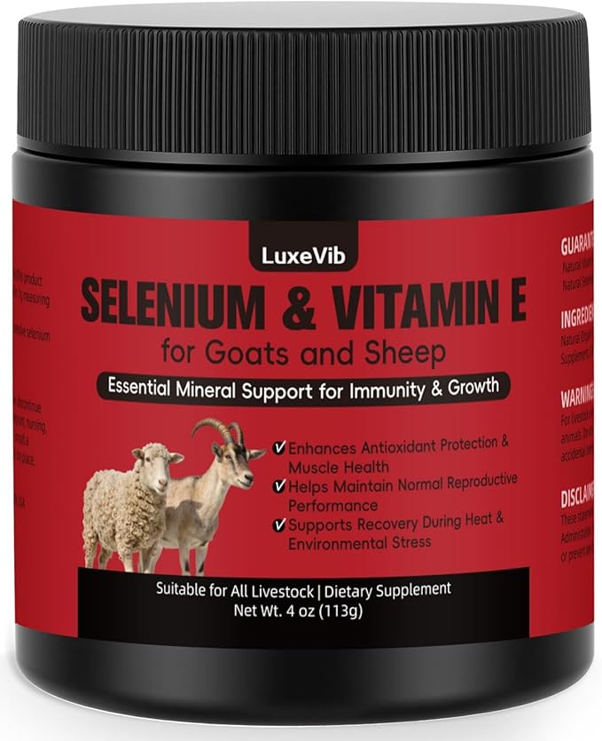 E and S Livestock Vitality Formula | Selenium for Goats Sheep &amp All Livestock | Nutrient Support Powder for Energy Balance and Mobility | Feed Mix Additive for Healthy Growth 4 oz(113 g)
