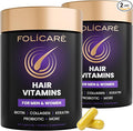 Biotin Hair Growth Supplement with Collagen Keratin and Probiotics – Hair Growth Support Skin &amp Nails Supplement for Men and Women – Supports Thicker Stronger Hair – Made in USA (2 Pack)