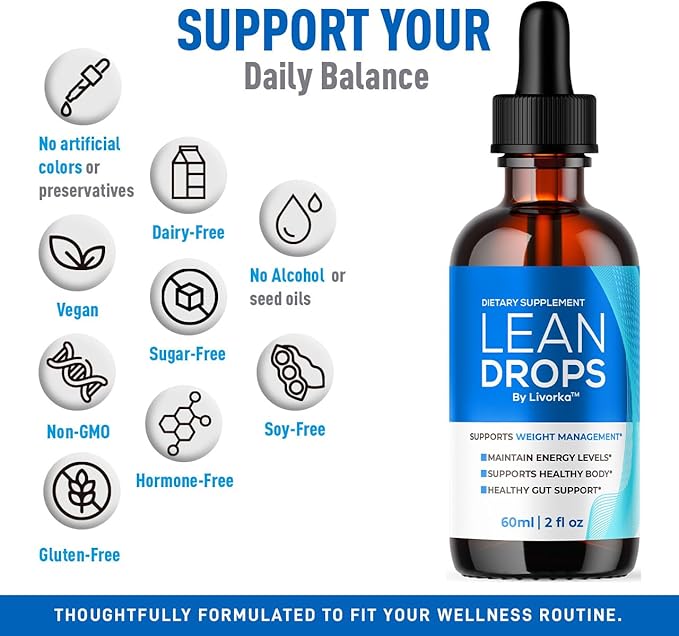 (3 Pack) Lean Drops – LeanDrops Liquid Formula Original Lean Drops Supplement All Natural Premium Advanced Formula Leandrops Support for Overall Wellness and Support Health 3 Bottles for 3 Months