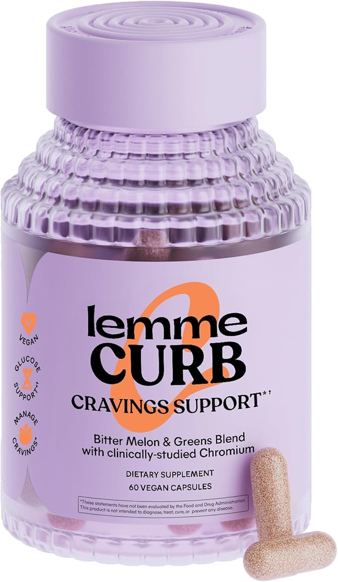 Lemme Curb Cravings Improve Carb Metabolism Support Weight Management w/Clinically Studied Chromium Picolinate Bitter Melon Ceylon Cinnamon &amp Greens Blend I Drug-Free (30-Day Supply)
