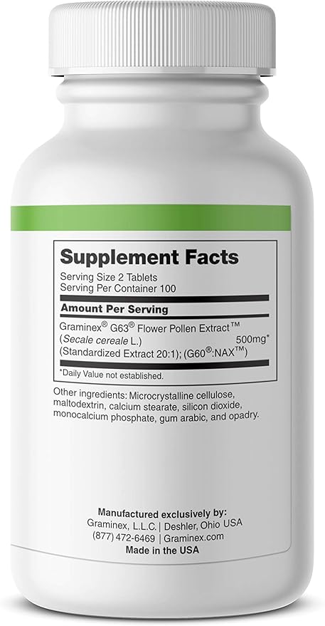 Graminex PollenAid Prostate Supplement: All Natural Prostate Support for Bladder Control &amp Urinary Tract Health Rye Pollen Extract Made in USA 200 Tablets (Pack of 2)