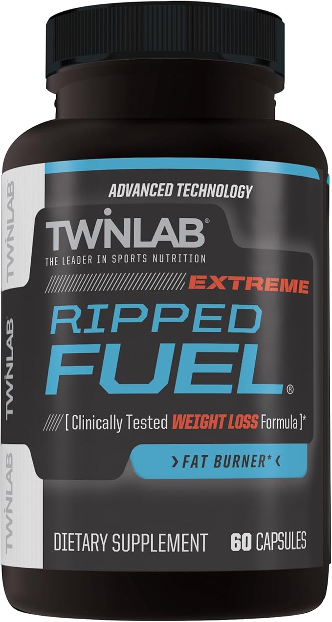 Twinlab Ripped Fuel Extreme - Energy Supplement to Support Weight Management &amp Muscle Health - 60 Capsules