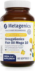 Metagenics OmegaGenics Mega 10 Omega Supplement- with Omega-7 330 mg EPA &amp 170 mg DHA for Heart Health*- Sustainably Sourced &amp No Fishy Aftertaste - Non-GMO &amp Gluten-Free - 60 Softgels