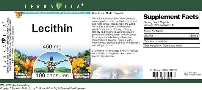 Lecithin - 450 mg (100 Capsules ZIN: 101392) - 2 Pack