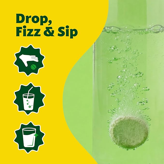 Amazing Grass Effervescent Tablets: Green Superfood Water Flavoring Tablet with Antioxidants &amp Alkalizing Greens Lemon Lime 60 Count