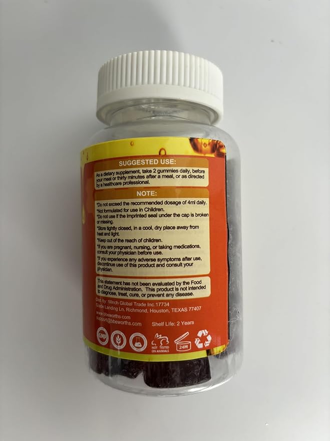 Black Seed Oil Sea Moss Gummies with Ashwagandha Burdock Root Linden Honey Elderberry Turmeric Vitamin C D3 &amp Zinc - Supports Immunity Joints Digestion Hair &amp Skin Vegan Gummies 60 C
