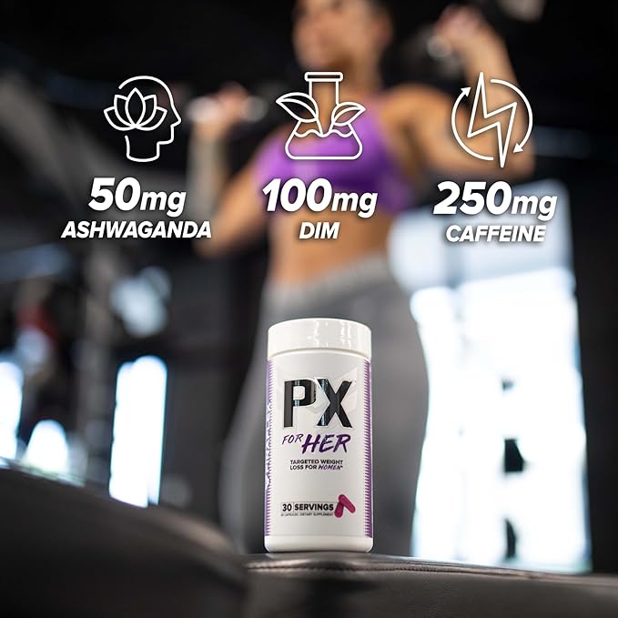 FINAFLEX PX for HER - 60 Capsules - Improves Thermogenic Metabolism with Caffeine Ashwagandha &amp DIM - 30 Servings