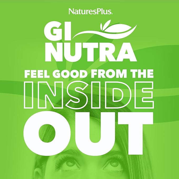 NaturesPlus GI Natural Total Digestive Wellness - 90 Bi-Layered Tablets - with L-Glutamine Probiotics Prebiotics &amp Enzymes - Gluten Free - 30 Servings