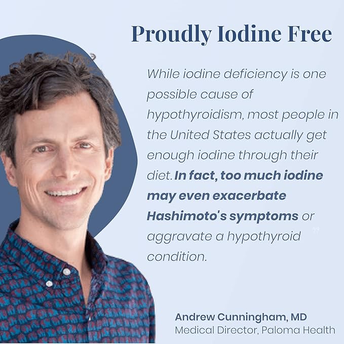Paloma Iodine-Free Thyroid Support Supplement – Boost Energy Metabolism &amp Focus | Doctor-Formulated with Selenium Zinc &amp Essential Nutrients | Vegetarian Gluten-Free Non-GMO – 60 Capsules