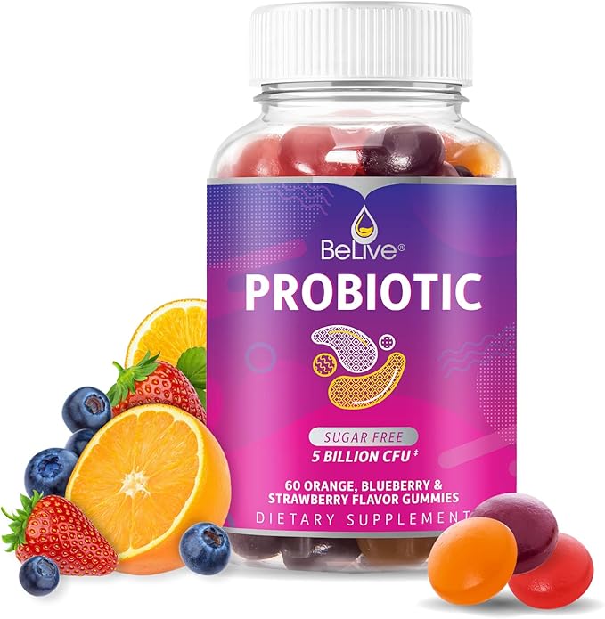 BeLive Probiotic + Prebiotic Bundle for Better Gut Health with 5 Billion CFUs for Digestive Health &amp High Strength Inulin (3g) Dietary Fiber