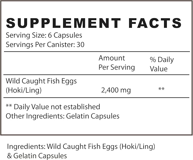 Fish Eggs Capsules – 3000mg Per Serving | Omega-3 DHA &amp EPA Rich Fish Roe Supplement with Essential Fatty Acids for Heart Brain Immune &amp Daily Nutrition Support – 30 Servings