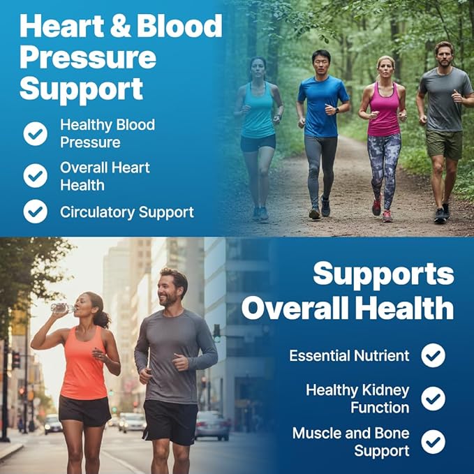 PMAX600 High Dose Pure Potassium Electrolyte Supplement 600mg Capsules 4-Type Potassium Blend-Citrate Gluconate BicarbonateChloride. Supports Healthy Blood Pressure Heart Kidneys Bones Muscles