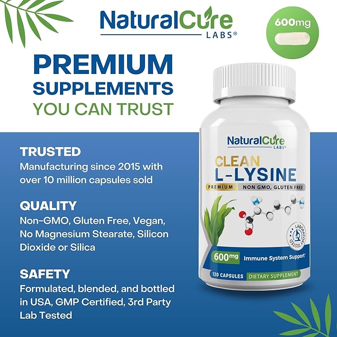 Natural Cure Labs Bundle: Clean L-Lysine with Immune Support