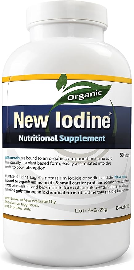 Supplement - 500 caps - Organic Iodine Amino Acid Chelate - Small Caps - Vegan - Gluten Free
