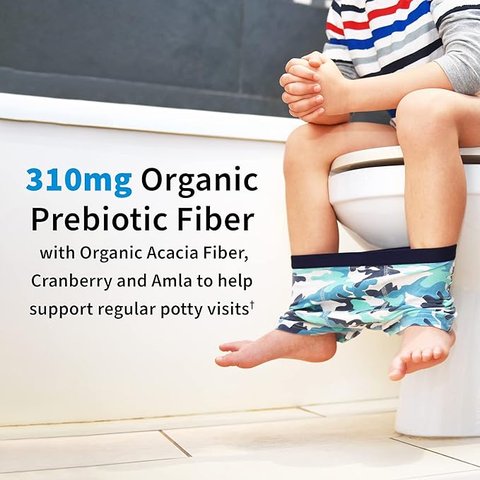 Garden of Life Dr. Formulated Probiotics Organic Kids+ - Digestive Health Support with Prebiotic Fiber &amp Vitamins C &amp D - Supports Immune Function - Berry Cherry 30 Yummy Chewables
