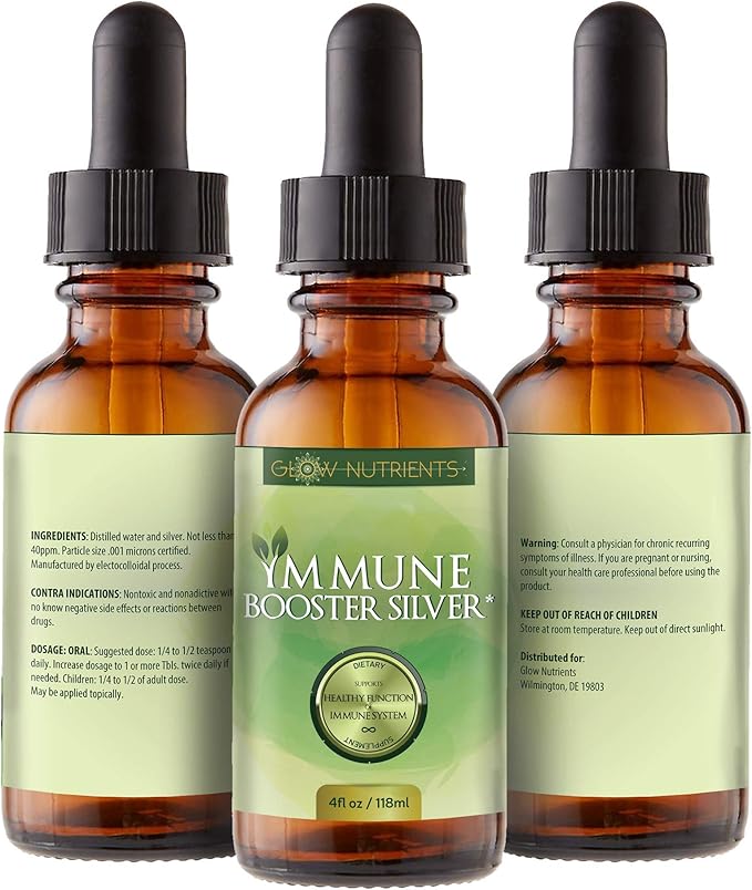 Immune Booster Silver - Our Best Nano Colloidal Silver Liquid - .001 Microns Certified Nanoparticle Colloidal Silver - Time Tested Natural Immune Remedy - Immune Health