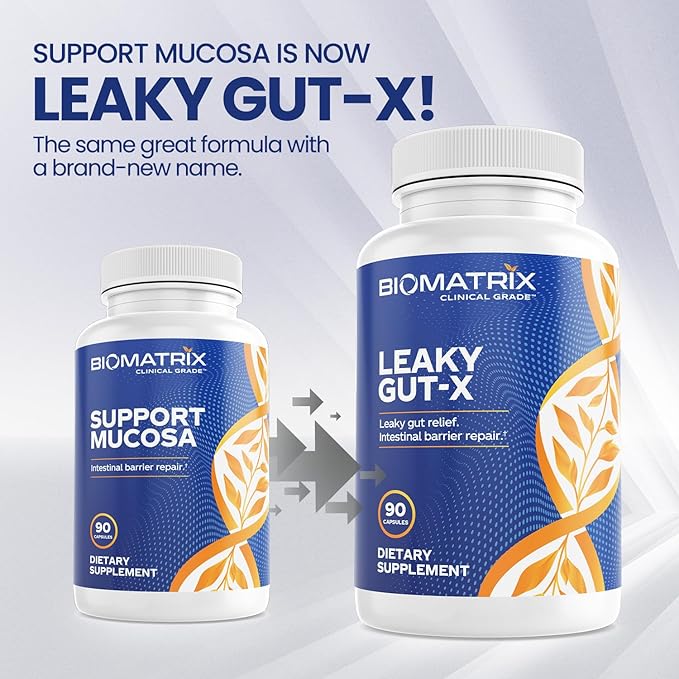 BioMatrix Intestinal Repair Supplement with Glutamine and Herbs for Leaky Gut Prebiotic Support Relief from Bloating Gas Constipation | SIBO | Veggie Caps | 60-Day Supply – Leaky Gut-X