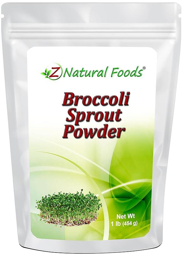 Broccoli Sprout Powder - All Natural Antioxidant Vitamin &amp Mineral Superfood Supplement - Mix in Smoothies Shakes &amp Recipes - Raw Vegan Gluten Free Non GMO - Bulk 1 lb Size
