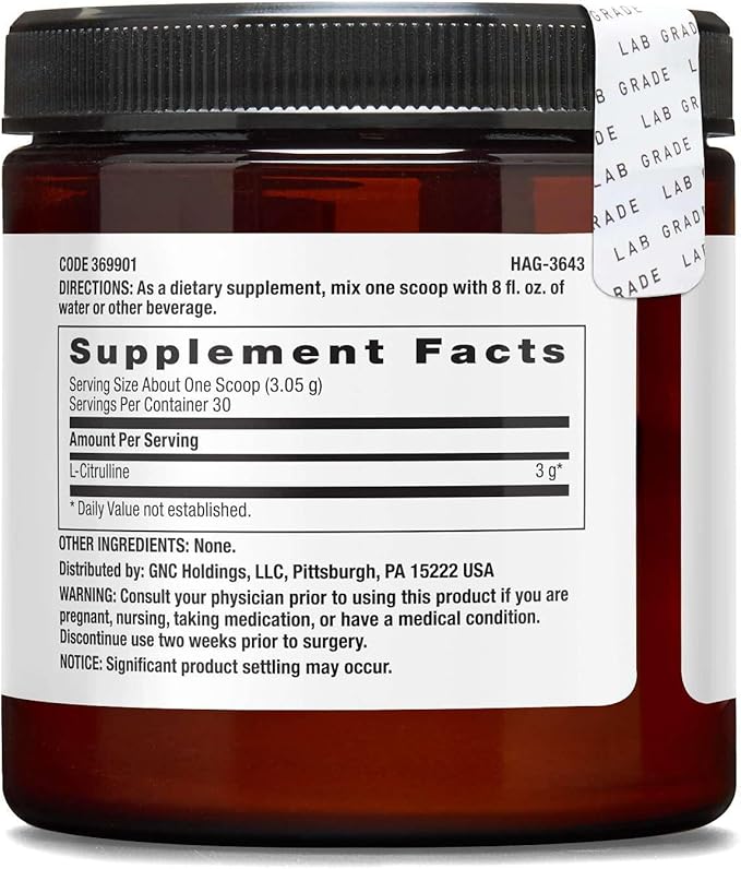 BEYOND RAW Chemistry Labs L-Citrulline Powder Supports Peak Performance 30 Servings