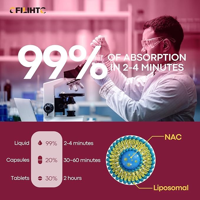 Liposomal Liquid NAC Supplement N-Acetyl Cysteine Drops N Acetyl Cysteine 600mg with Glutathione Resveratrol &amp Zinc for Adults &amp Kids Liver Lung Antioxidant Immune &amp Skin Health Lemon 2