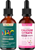 Liposomal Liquid NAC &amp Calcium Citrate Drops N Acetyl Cysteine &amp Calcium Magnesium Zinc Supplement for Kids &amp Adults