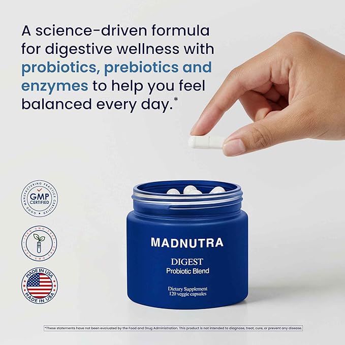 Adult Probiotic - 750 Million CFU Daily Probiotic Supplement with 10 Strains for Gut Health Digestion &amp Immune Support - Enteric Coated Capsules with Vegan Probiotic for Women and Men