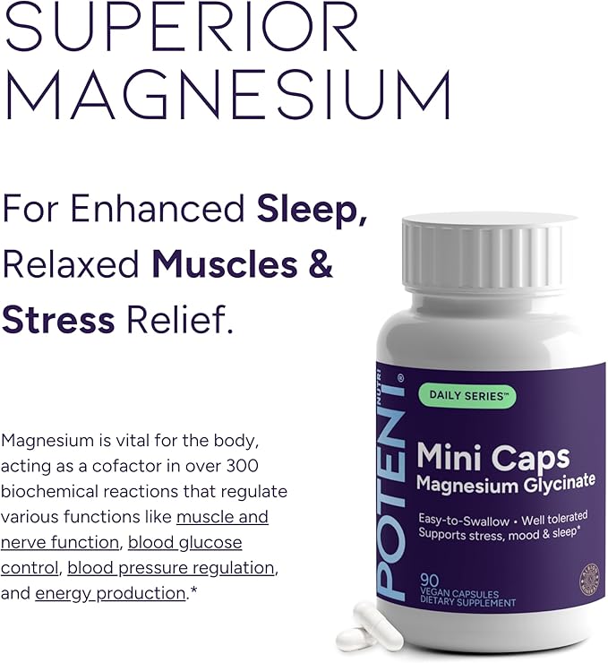 Magnesium Glycinate Small Capsules – Easy-to-Swallow Small Pills | TRAACS® Chelated Magnesium Bisglycinate | High Absorption for Sleep Muscle &amp Heart Support – 90 Mini Caps