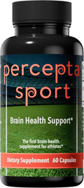Percepta Sport Brain Supplement for Athletes - Natural Plant-Based Brain Health Supplement - Enhances Performance Focus Concentration and Energy - 30 Day Supply