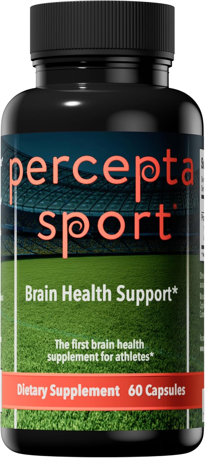 Percepta Sport Brain Supplement for Athletes - Natural Plant-Based Brain Health Supplement - Enhances Performance Focus Concentration and Energy - 30 Day Supply