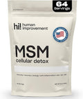 Pure MSM Powder | Organic Sulfur Powder for Skin Hair and Nails | Cellular Detox Joint Health Immune Boost &amp Increased Energy | 99.9% Pure MSM Supplement | Made in the USA 0g Sugar (64 Servi