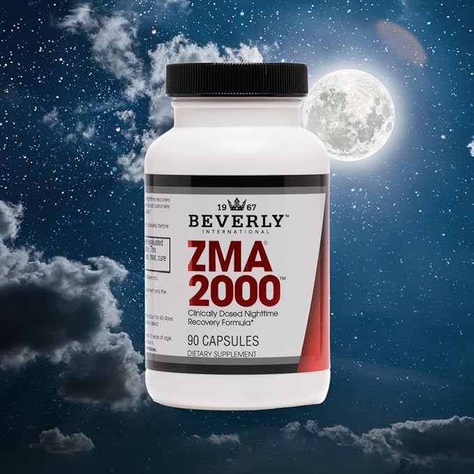 Beverly International ZMA 2000 90 Capsules. BI’s Formulation is Designed to Improve Muscle Strength Endurance Immune System Support and Recovery Post Training. Zinc Magnesium Aspartate + Vitamin B6