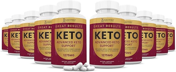 Justified Laboratories Great Results Keto ACV Pills 1275MG Formulated with Apple Cider Vinegar Keto Support Blend 60 Capsules (10 Bottles)