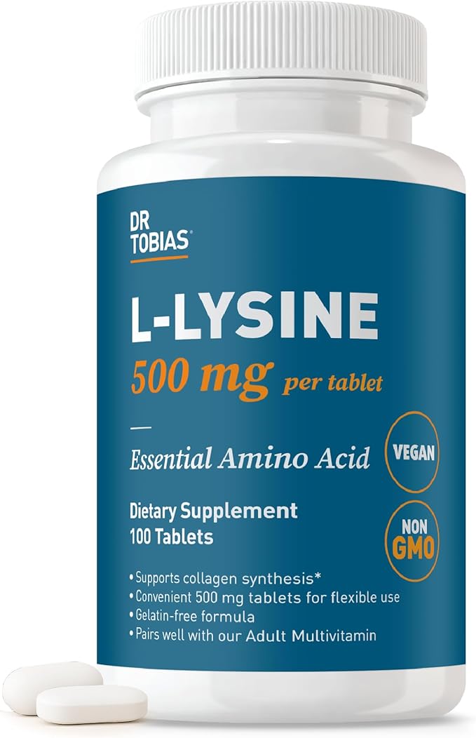 Dr. Tobias Omega 3 Fish Oil 2000 mg + L‑Lysine 500 mg Tablets – Triple Strength EPA/DHA for Heart &amp Brain Support with Essential Amino Acid for Collagen &amp Skin Health