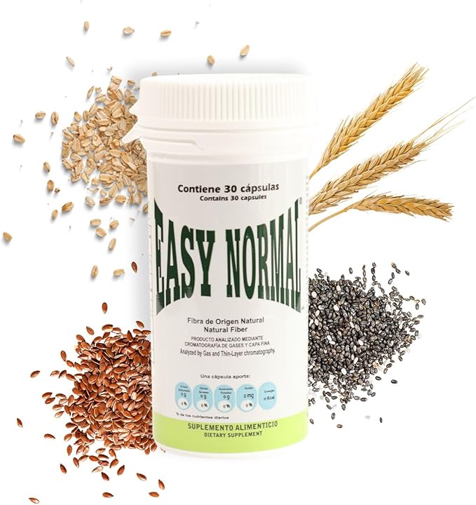 Easy Normal by Easy Figure | 2-Pack Natural Fiber Capsules (30 Each) | Apoyo Digestivo Natural | 60 Capsules Total