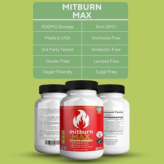 Mitburn MAX All Natural Ingredients 60 Capsules 30-Day Supply Dietary Supplement (3)