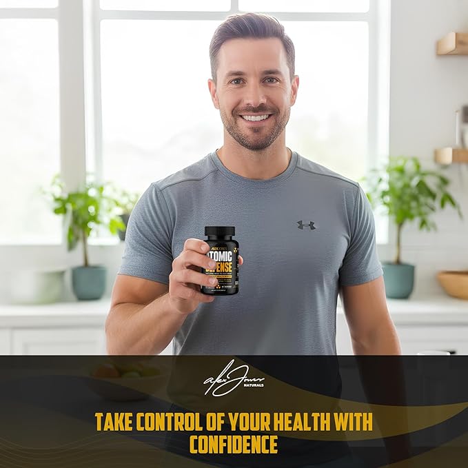Atomic Defense – Natural Health Defense Formula - Organic Seamoss Capsules w/Cumin Extract Turmeric &amp Honey Powder – Plant-Based Herbal Supplements for Immune Support – 60 Count