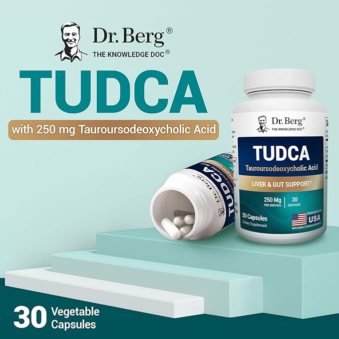 Dr. Berg TUDCA Supplement (Tauroursodeoxycholic Acid) - Powerful Formula for Liver Health Bile Flow Gallbladder Support and Digestive Health* - 30 Capsules