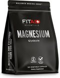 FITAID Essentials Magnesium Glycinate Capsules High Potency Recovery for Weightlifting Running Cycling Muscle Fatigue Relief Bone Health 2 Month Supply 120 Bioavailable Veggie Capsules