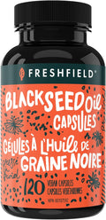 Freshfield Black Seed Oil: Thymoquinone Premium (Black Cumin Seed Oil Nigella Sativa) | Cold Pressed | Vegan | Ultra Strength | Pure and 100% Natural. (120 Capsules)