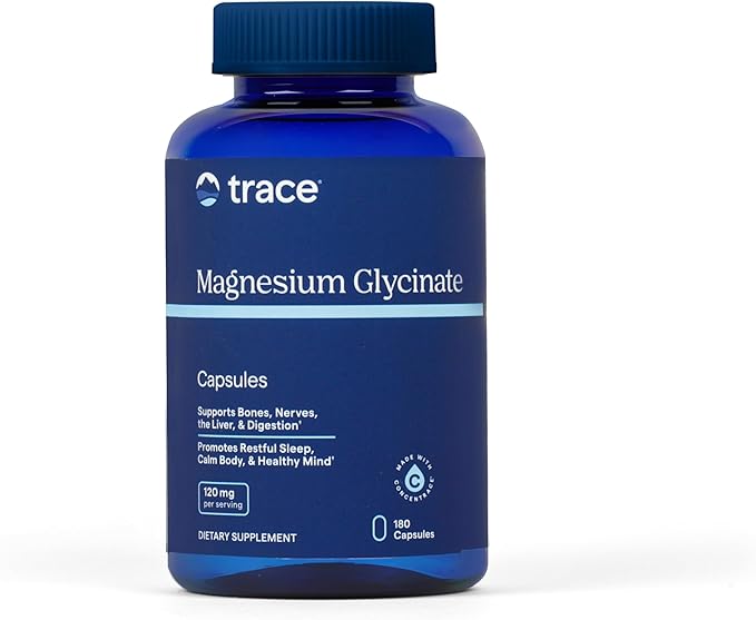 Trace Minerals Magnesium Glycinate - Gentle Magnesium Glycinate Supplement for Healthy Sleep &amp Relaxation Support - Healthy Mind &amp Energy - Vegan - Gluten-Free - 180 Count (180 Servings)